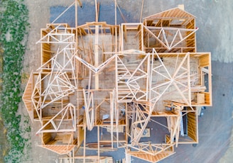 beige wooden house layout